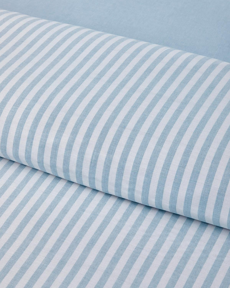 Soft Streaks İpliği Boyalı Tek Kişilik Nevresim Takımı 160x220 cm Mavi