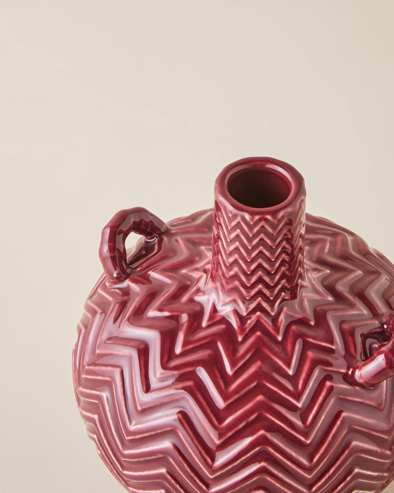 Soho Seramik Vazo 18 cm Bordo