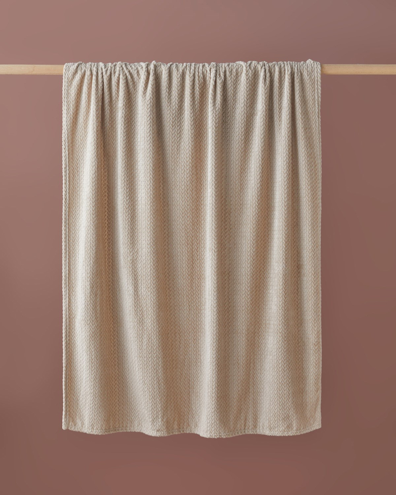 Solene Jakarlı Supersoft Tv Battaniye 120x160 cm Bej