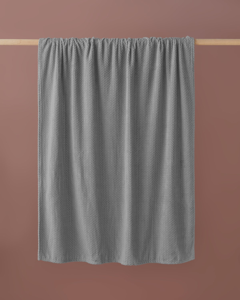 Solene Jakarlı Supersoft Tv Battaniye 120x160 cm Gri
