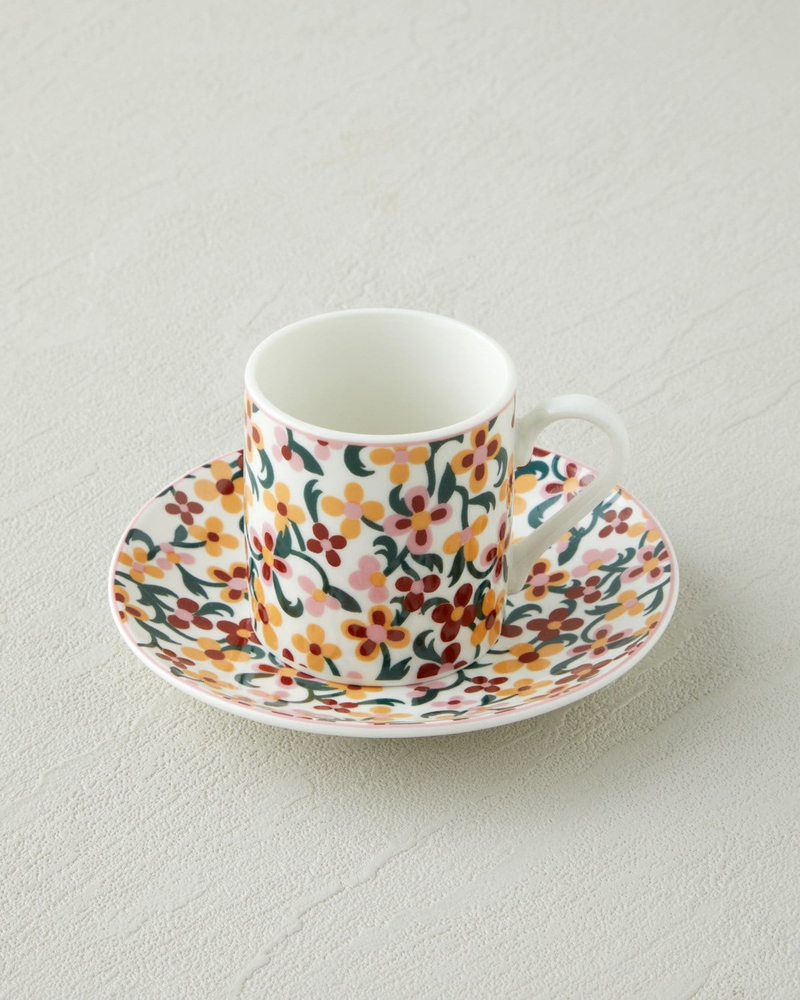 Solvia New Bone China 4 Parça 2 Kişilik Kahve Fincan Takımı 80 ml Bordo