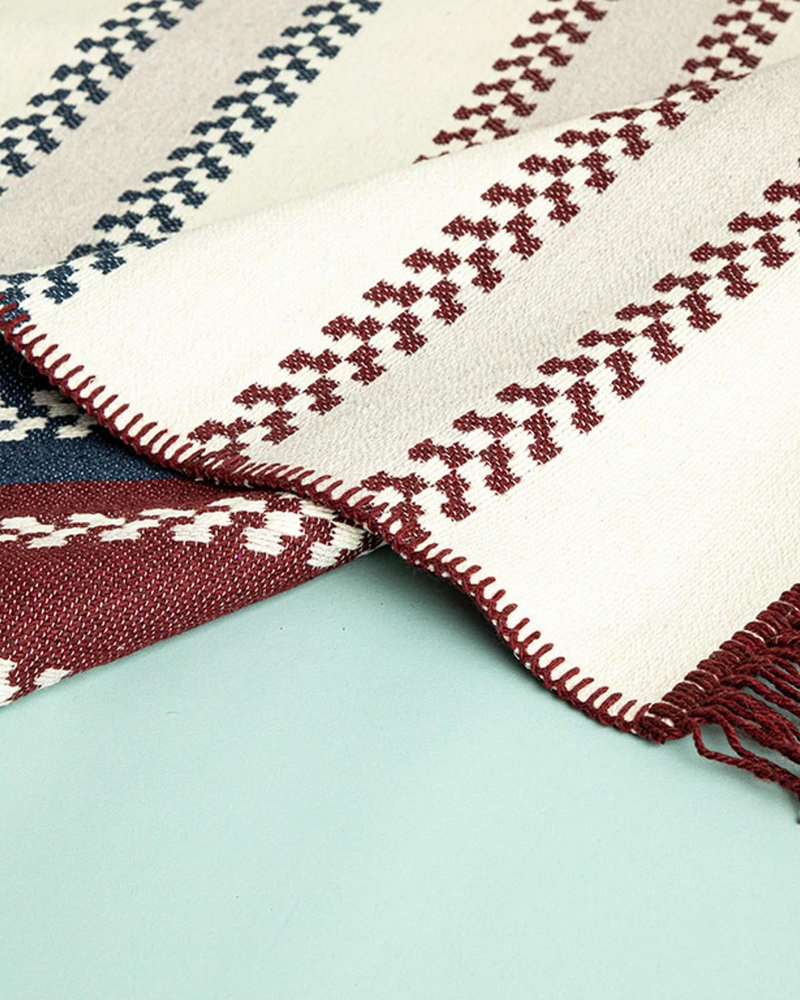Sparks Dokuma Kilim 120x180 cm Beyaz - Bordo