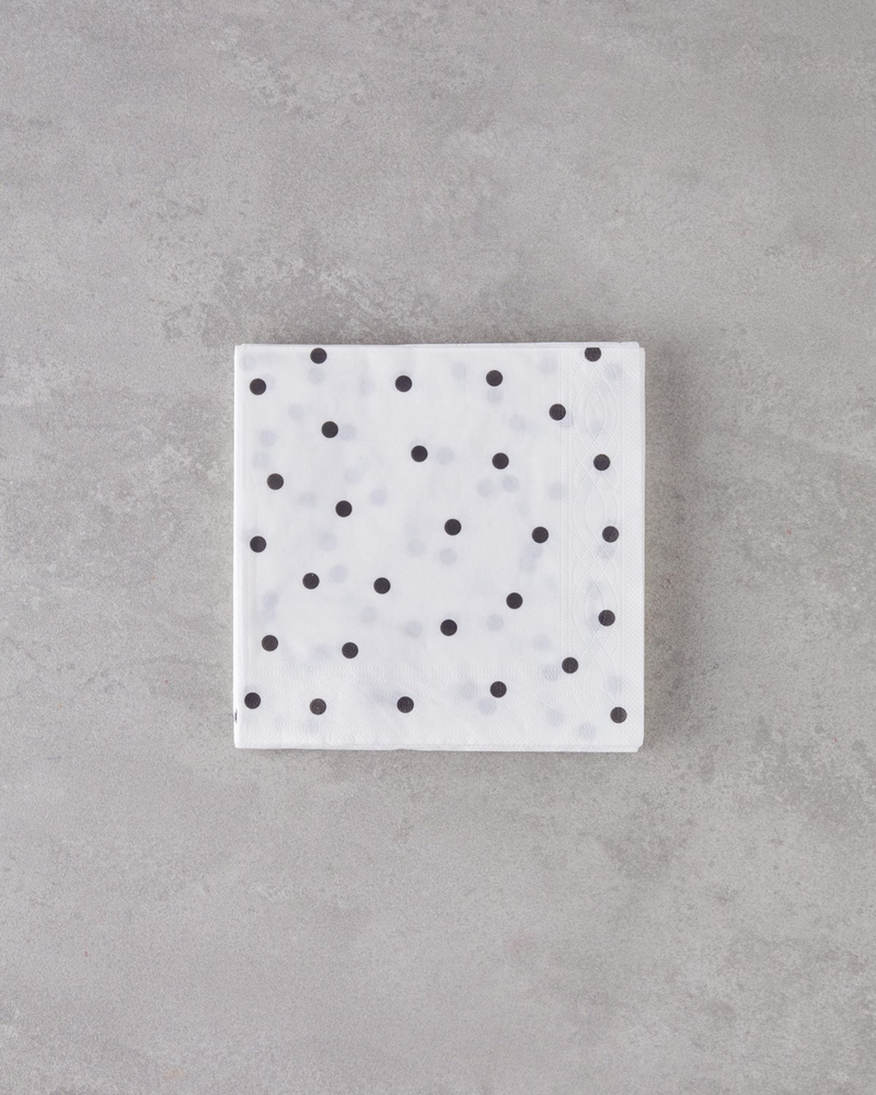 Spotty 20'li Kağıt Peçete Siyah - Beyaz