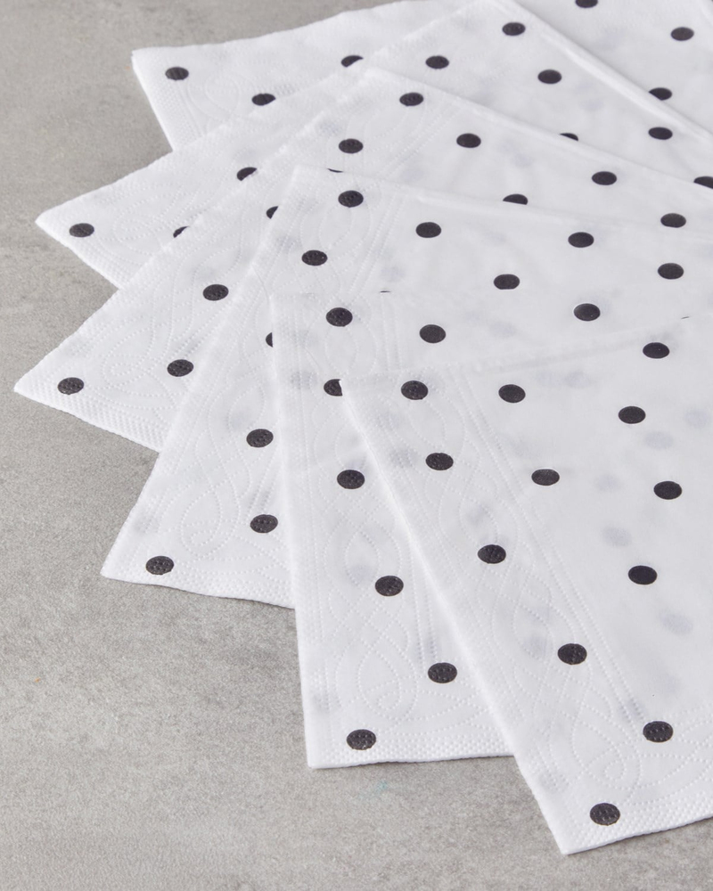 Spotty 20'li Kağıt Peçete Siyah - Beyaz