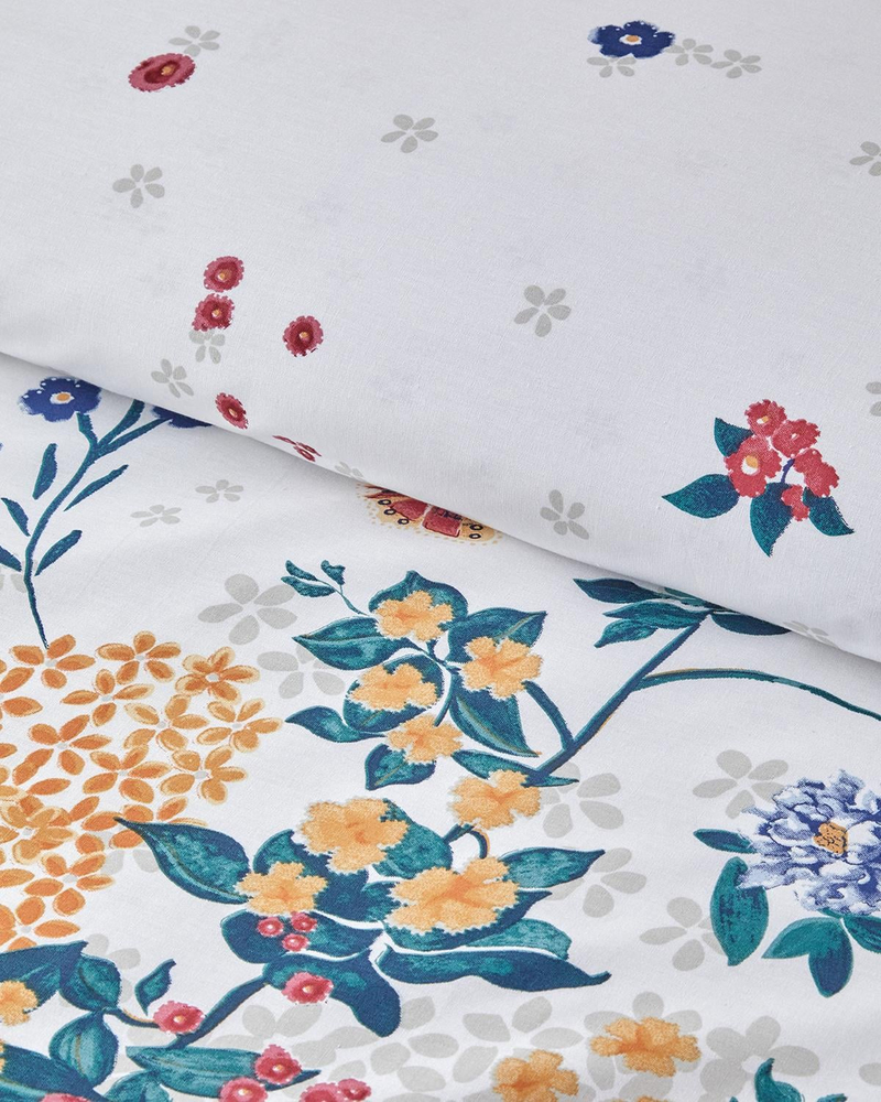Spring Awakening Pamuklu Çift Kişilik Nevresim Seti 200x220 cm Yeşil – Kırmızı