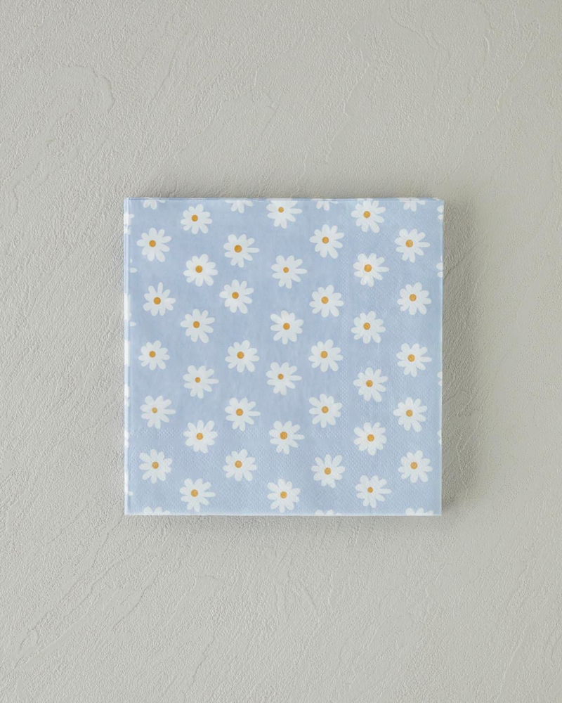 Spring Daisies Kağıt 20'li Kağıt Peçete 33x33 cm Mavi