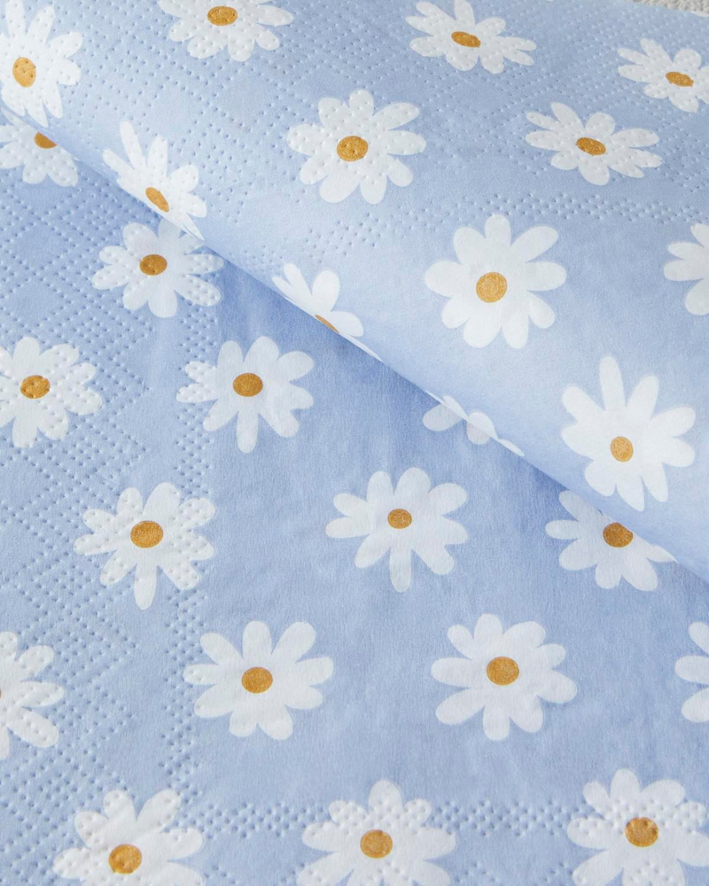 Spring Daisies Kağıt 20'li Kağıt Peçete 33x33 cm Mavi