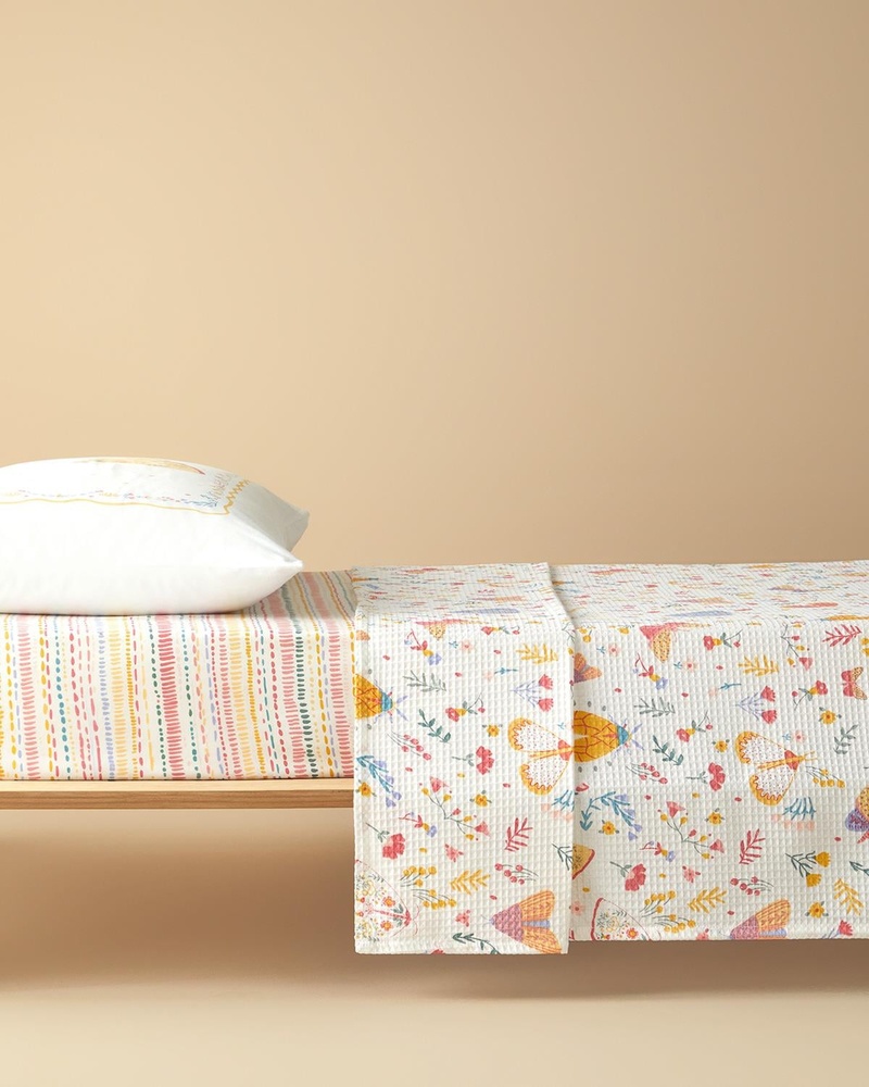 Spring Shine Pamuklu Tek Kişilik Çocuk Pike Takımı 150x220 cm Pembe