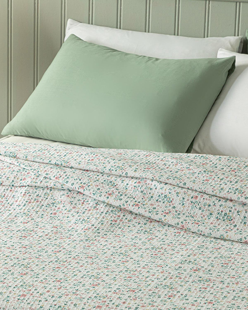 Spring Spirit Baskılı King Size Pike 240x220 cm Pembe - Yeşil