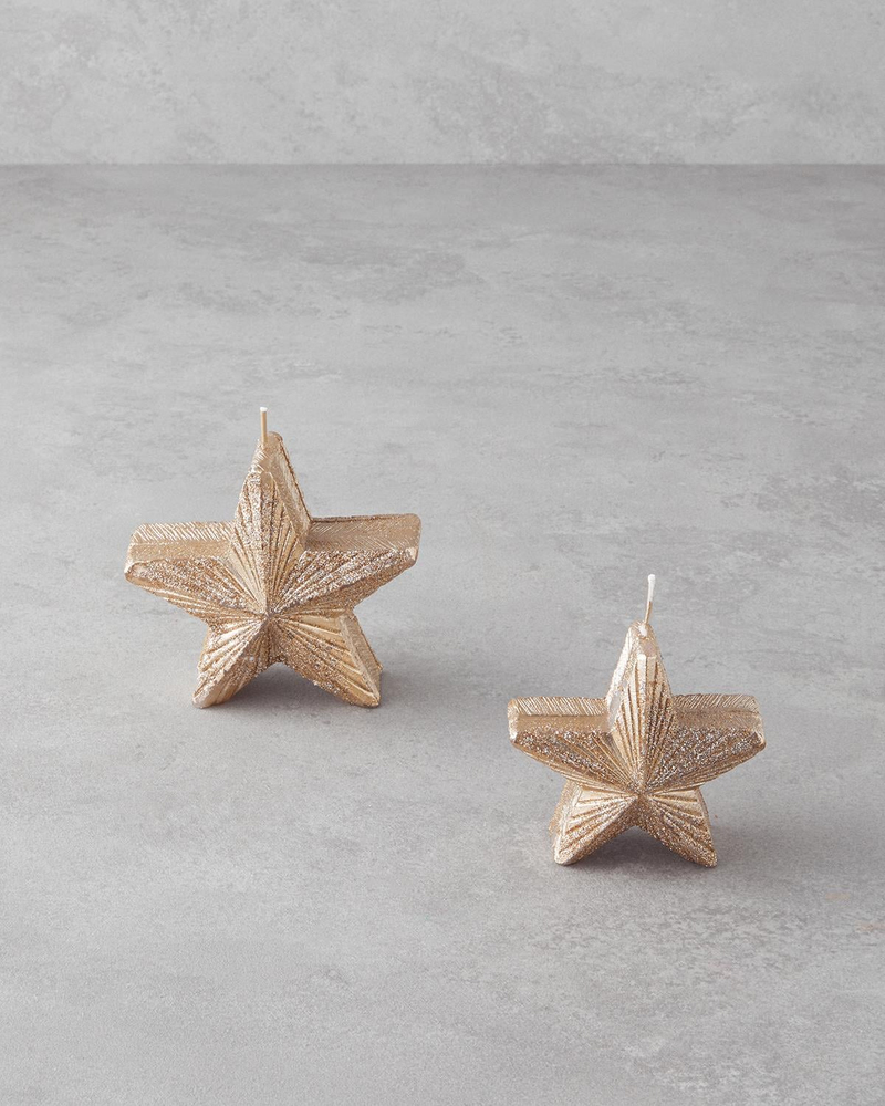 Star Yılbaşı Mum 10 cm Gold