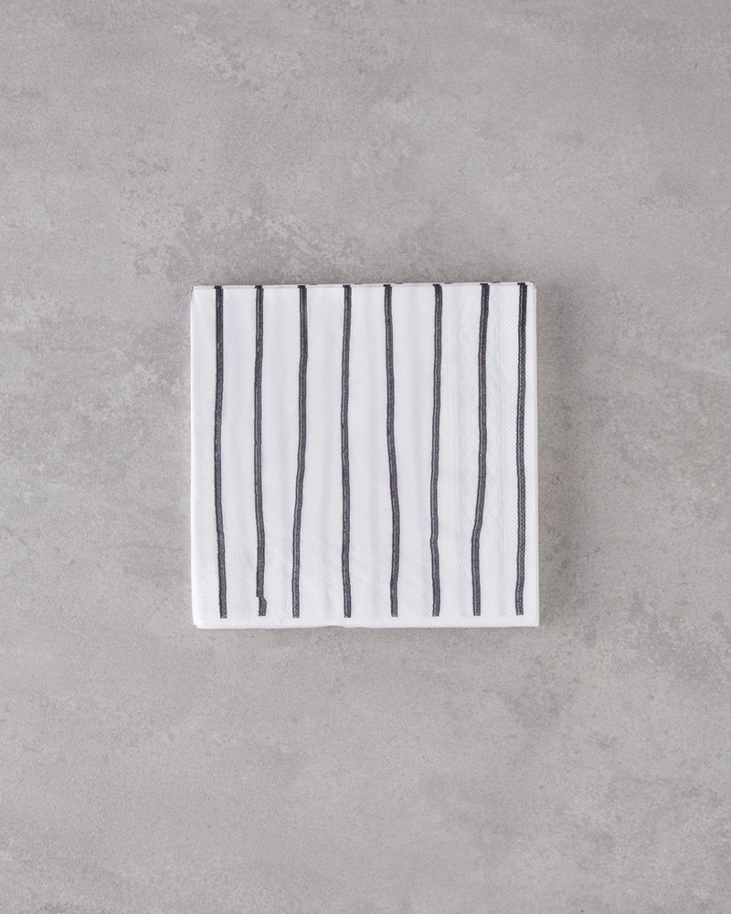 Streaky 20'li Kağıt Peçete 33x33 cm Siyah - Beyaz