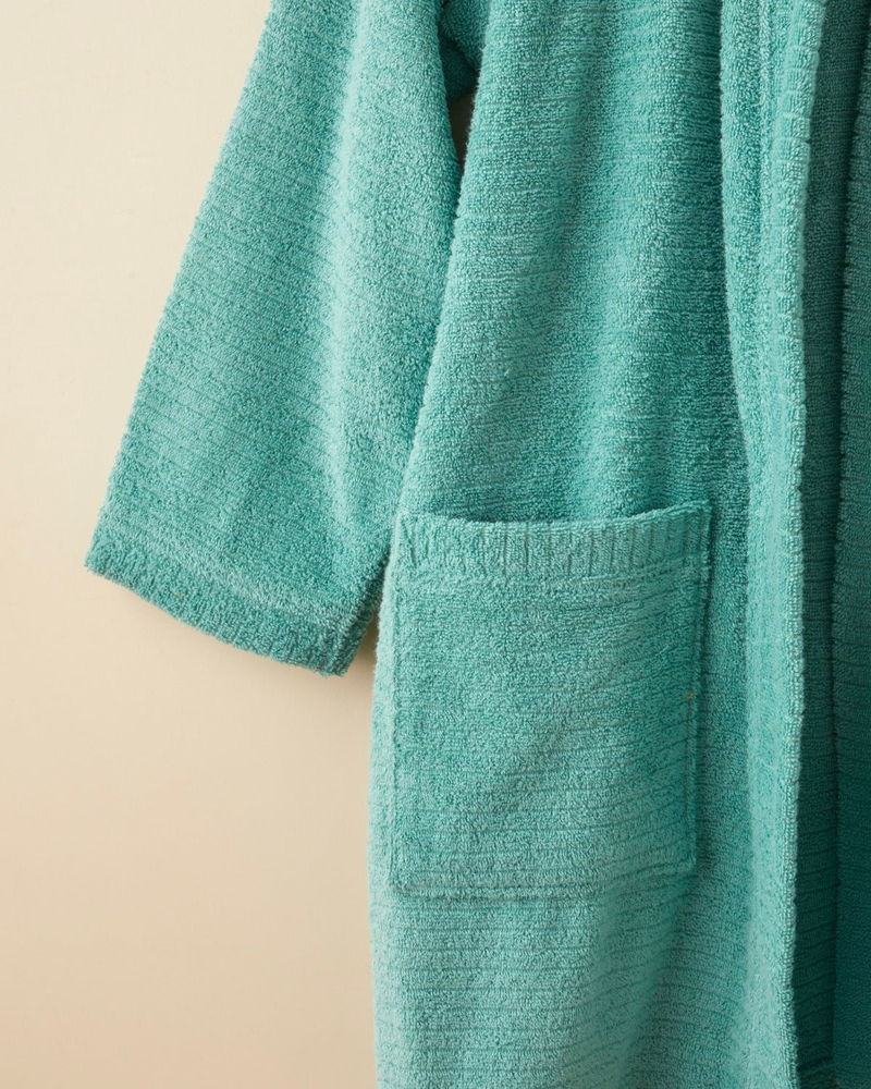 Stripe %100 Pamuk Bornoz L-XL Mint