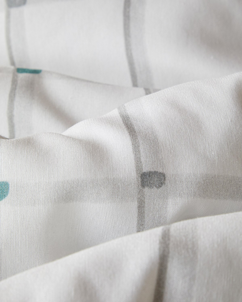 Stripe Harmony  Kolay Ütülenir Çift Kişilik Nevresim Seti 200x220 cm GRİ-YEŞİL