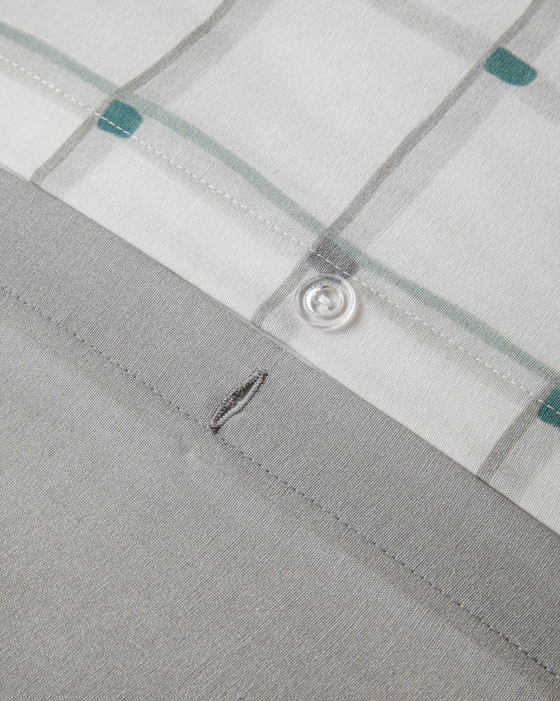 Stripe Harmony  Kolay Ütülenir Tek Kişilik Nevresim Seti 160x220 cm GRİ-YEŞİL