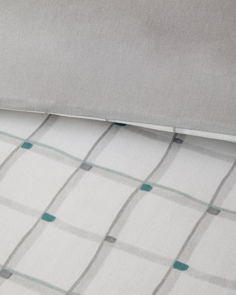 Stripe Harmony  Kolay Ütülenir Tek Kişilik Nevresim Seti 160x220 cm GRİ-YEŞİL