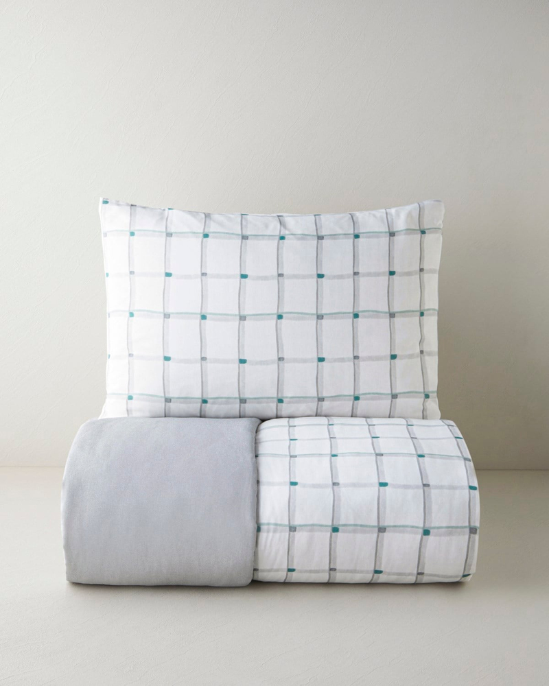 Stripe Harmony  Kolay Ütülenir Tek Kişilik Nevresim Seti 160x220 cm GRİ-YEŞİL
