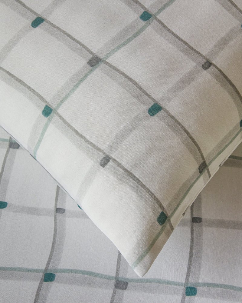 Stripe Harmony  Kolay Ütülenir Tek Kişilik Nevresim Seti 160x220 cm GRİ-YEŞİL