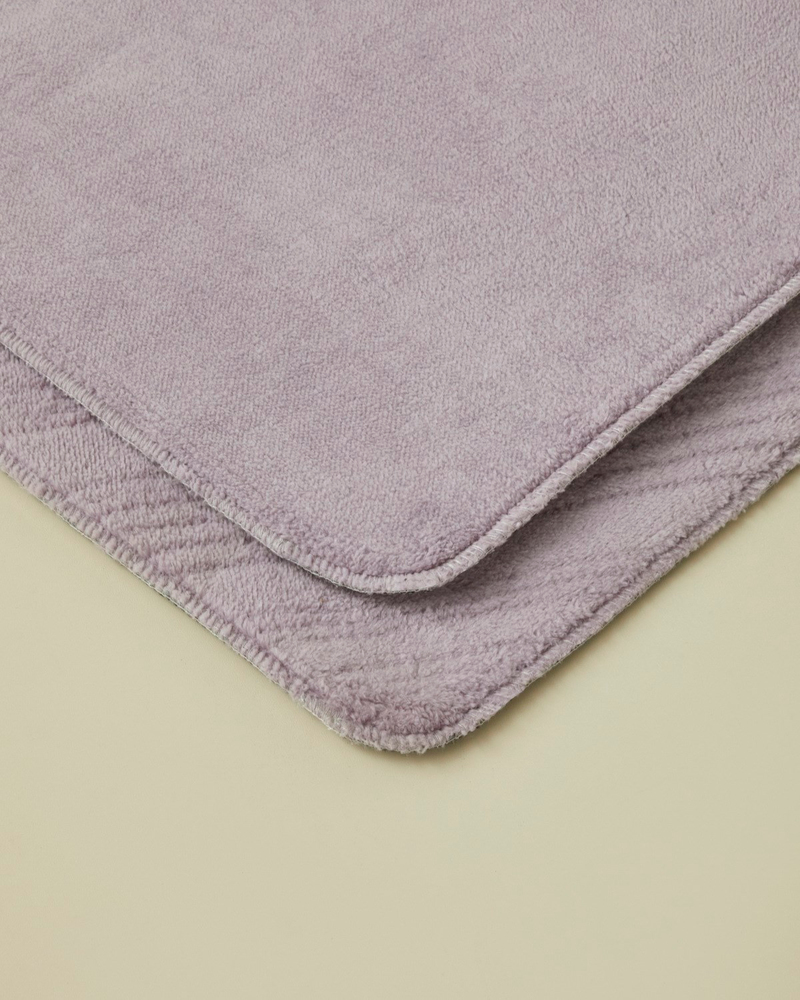 Stripe Line Kaydırmaz Taban Banyo Paspası Seti 60x100 cm + 50x60 cm Lila