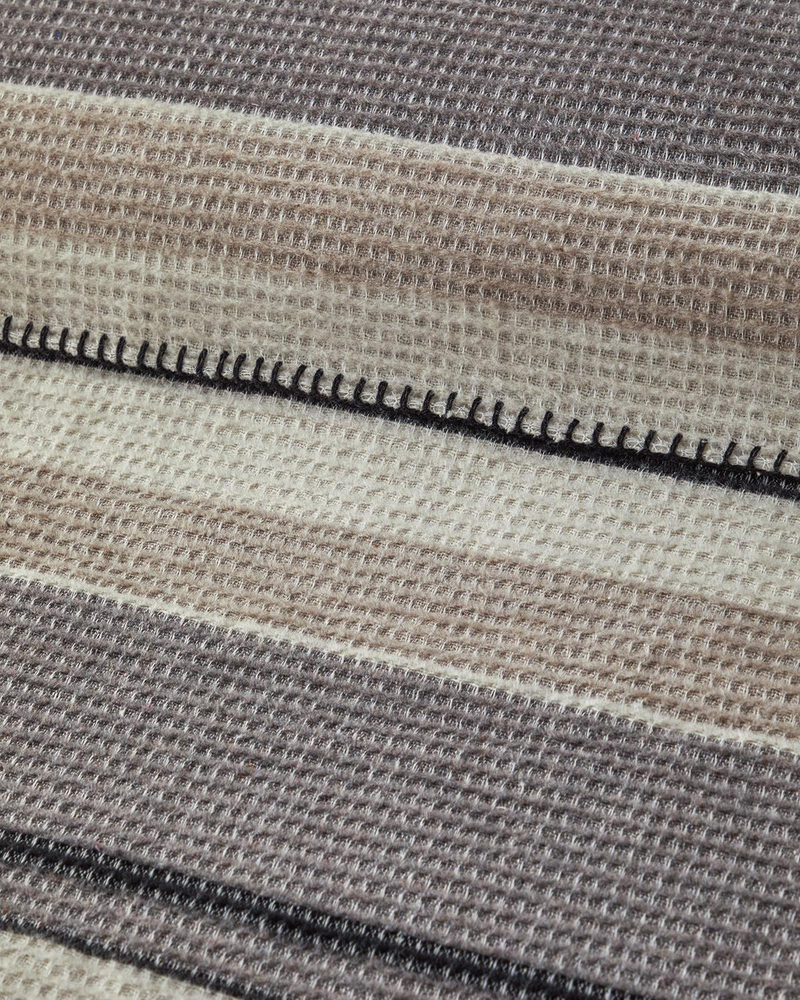 Striped Dört Mevsim Çift Kişilik Battaniye Antrasit