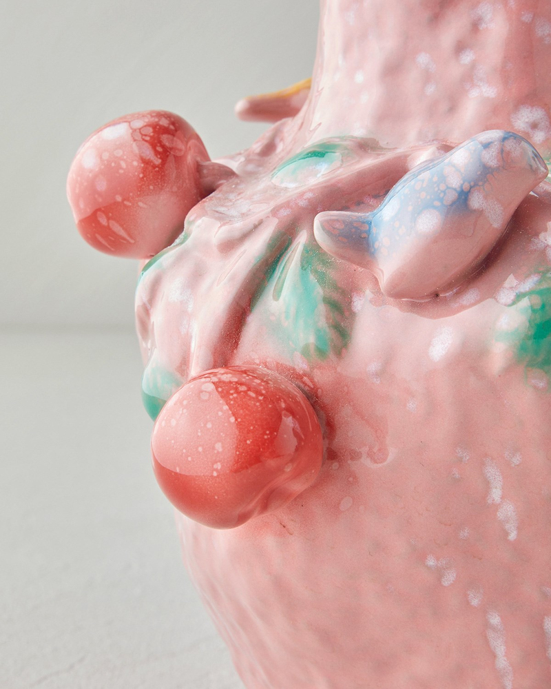 Summer Fruit Vazo 19x18x19 cm Pembe