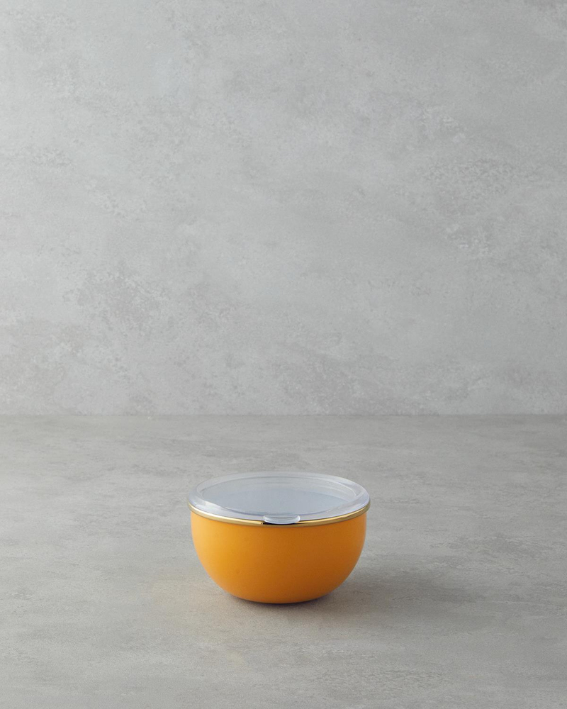 Summer Line Emaye 2'li Saklama Kabı 0,75 x 1,20 L Beyaz - Sarı