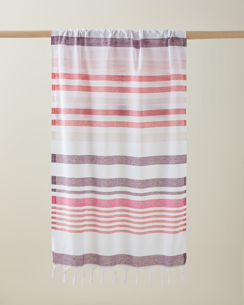 Sunjoy Rejenere Çizgili Peştamal 80x150 cm Pembe-Mor