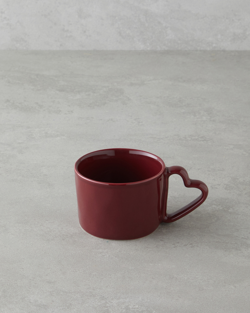 Sweethearts Stoneware 2'li Kupa 285 ml Bej – Bordo