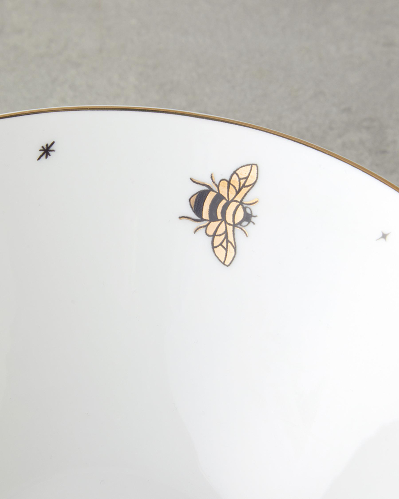 Talisman Bee Bone China Kase 15 cm Siyah-Gold