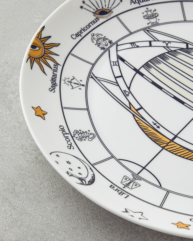 Talisman Spirit New Bone China Servis Tabağı 27 cm Siyah-Beyaz-Gold