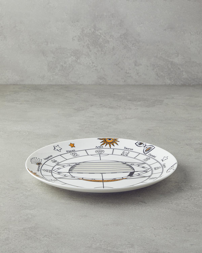 Talisman Spirit New Bone China Servis Tabağı 27 cm Siyah-Beyaz-Gold