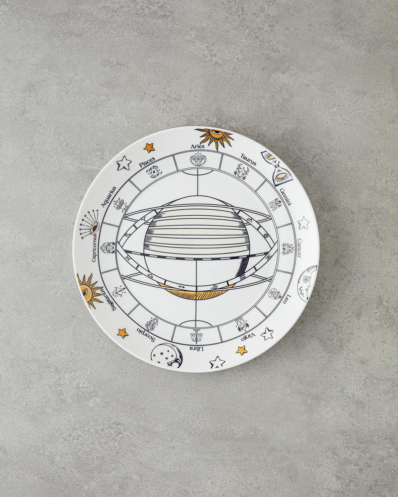 Talisman Spirit New Bone China Servis Tabağı 27 cm Siyah-Beyaz-Gold