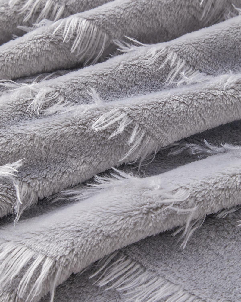Tassel Dream Supersoft Çift Kişilik Battaniye 200x220 cm Gri