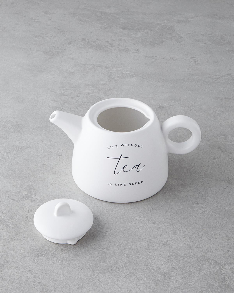 Tea Time New Bone China Demlik Seti 600 ml Beyaz