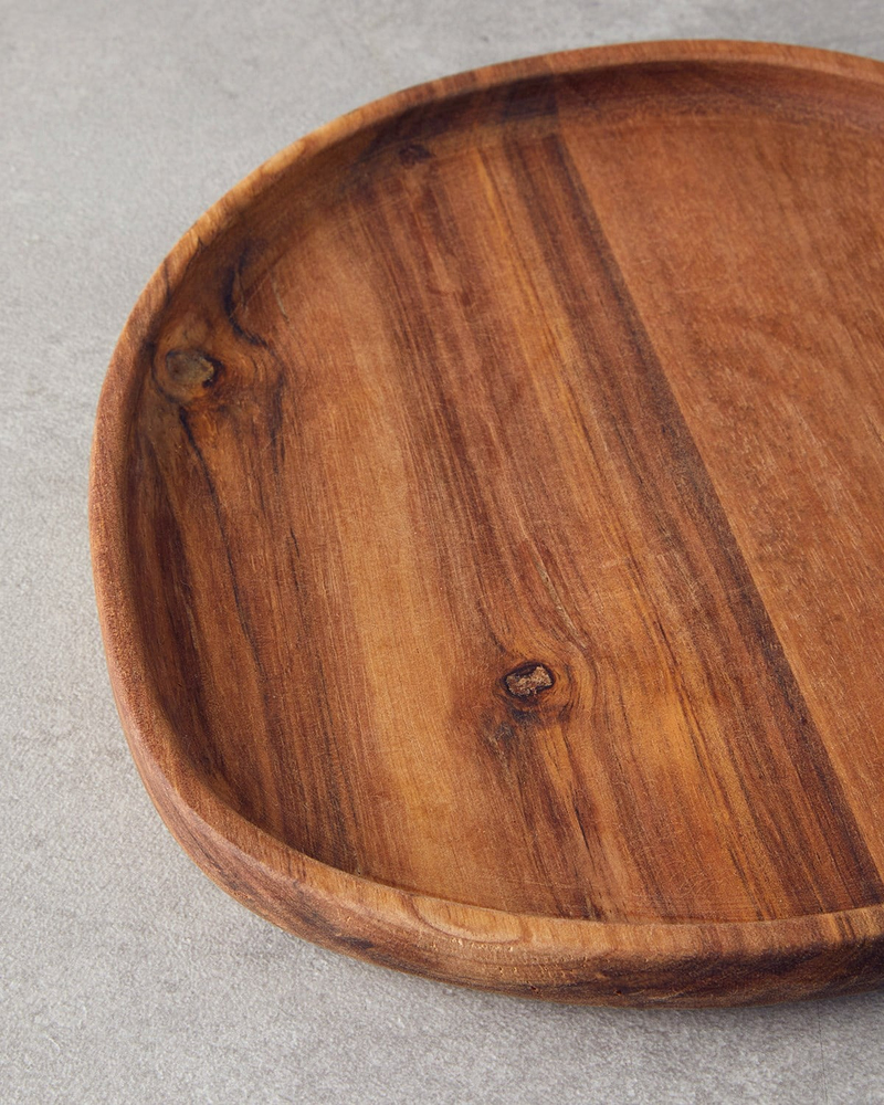 Timbered Akasya Sunumluk 20x2 cm Kahverengi