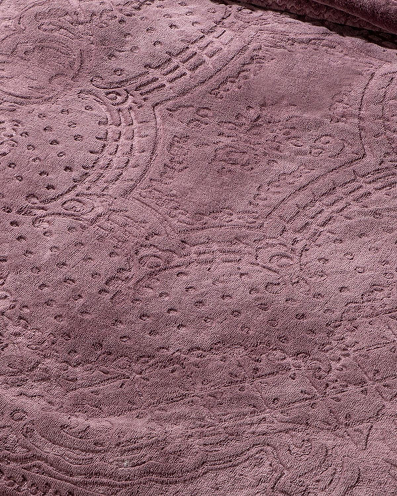 Timeless Emboss Çift Kişilik Battaniye 200x220 cm Mürdüm