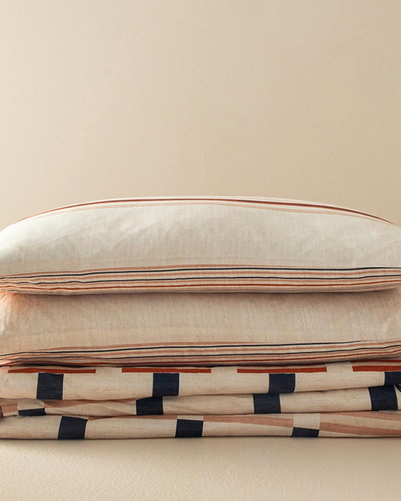 Timeline Dijital Baskılı Soft Cotton King Size Nevresim Seti Terracotta