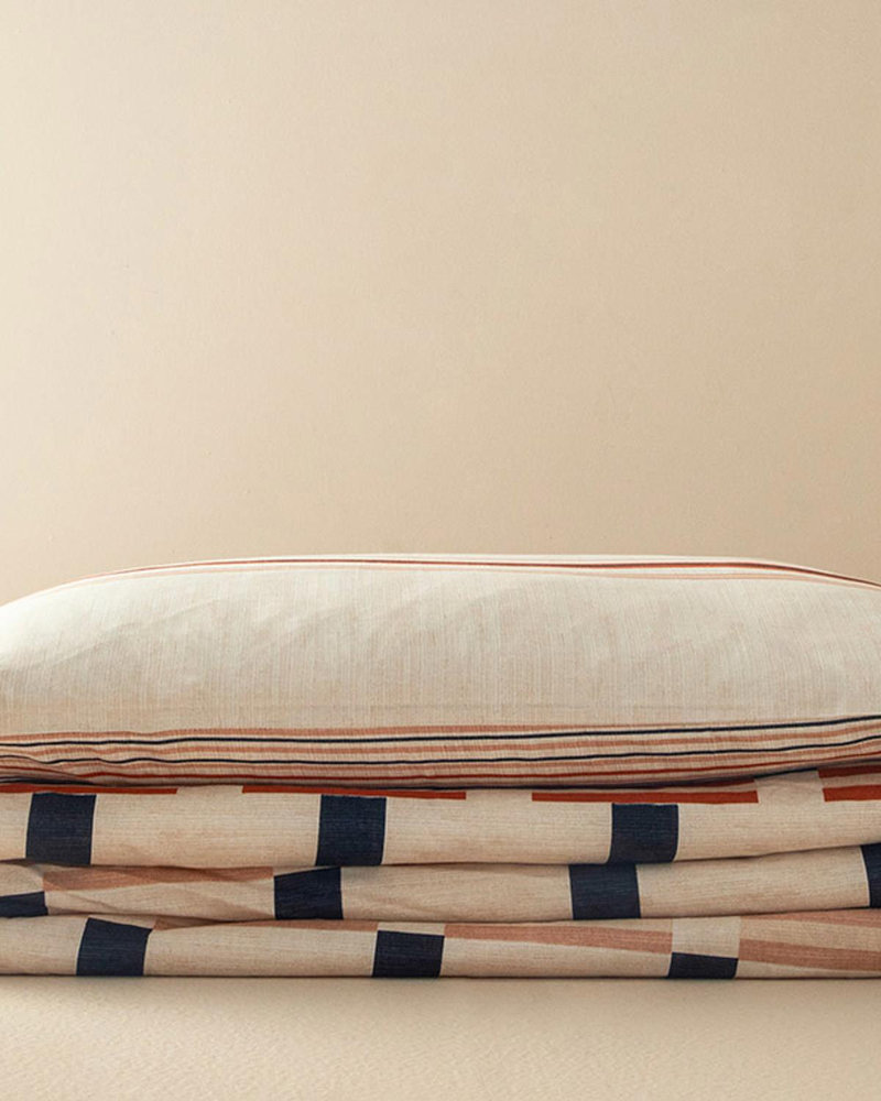 Timeline Dijital Baskılı Soft Cotton Tek Kişilik Nevresim Seti Terracotta