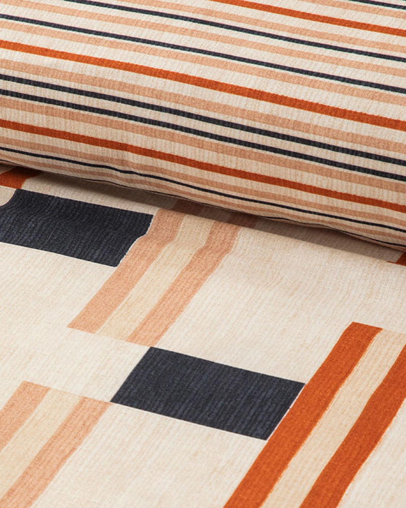 Timeline Dijital Baskılı Soft Cotton Tek Kişilik Nevresim Seti Terracotta