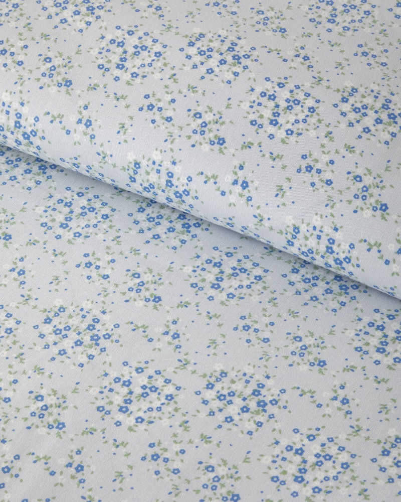 Tiny Blooms Kolay Ütülenir Çift Kişilik Nevresim Seti 200x220 cm Mavi