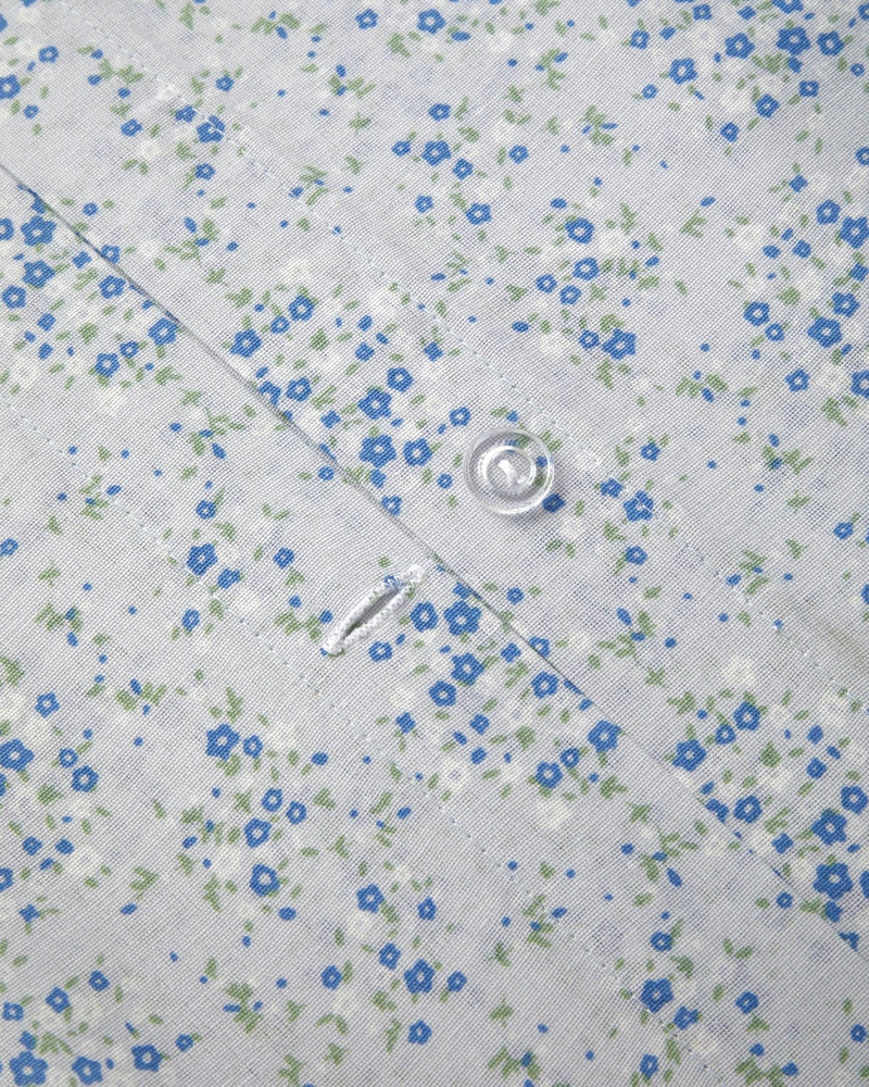 Tiny Blooms Kolay Ütülenir Tek Kişilik Nevresim Seti 160x220 cm Mavi