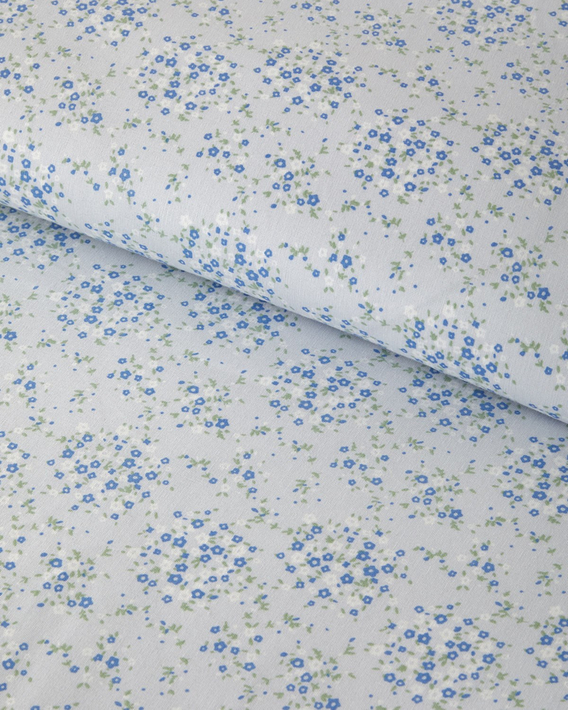 Tiny Blooms Kolay Ütülenir Tek Kişilik Nevresim Seti 160x220 cm Mavi