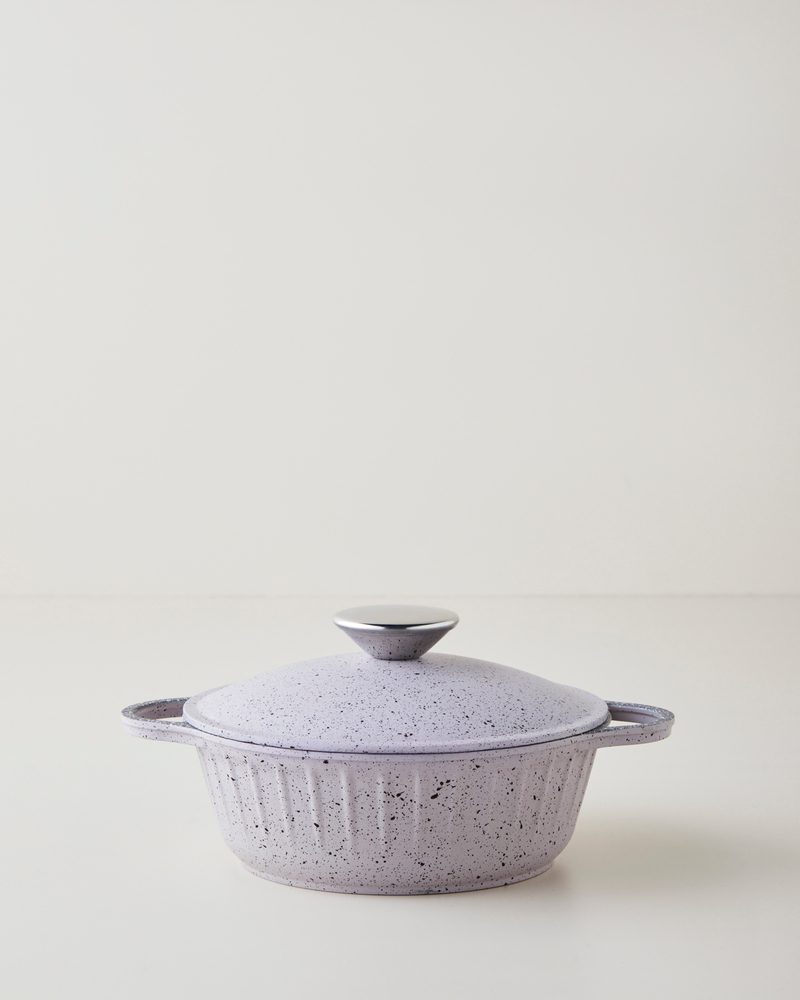 Tiny Cast Premium Döküm 5 Parça Mini Tencere Seti 16x16x16 cm Lila