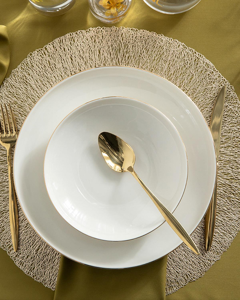 Torino Porselen Çukur Tabak Gold