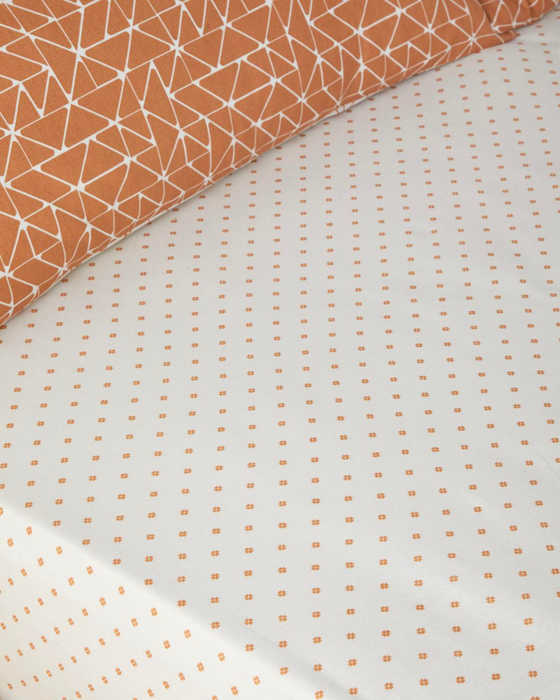 Trio Shape Kolay Ütülenir Tek Kişilik Nevresim Takımı 160x220 cm Turuncu