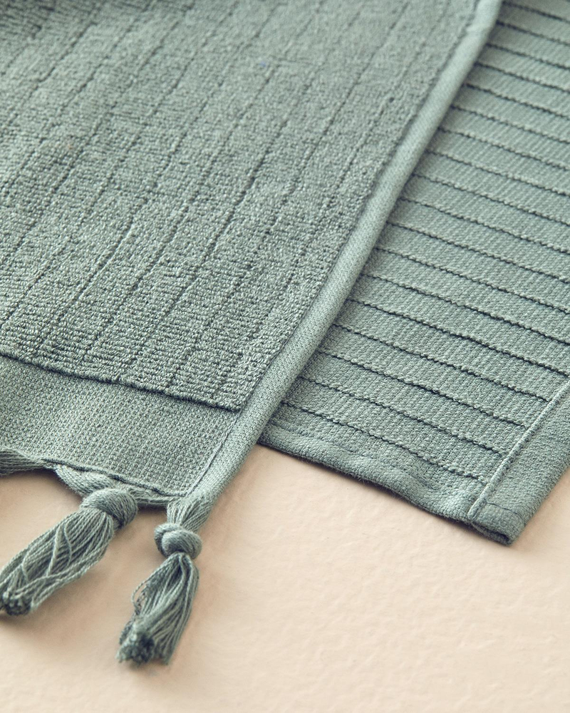 Tuffy Stripe Pamuklu Saçaklı El Havlusu Yeşil