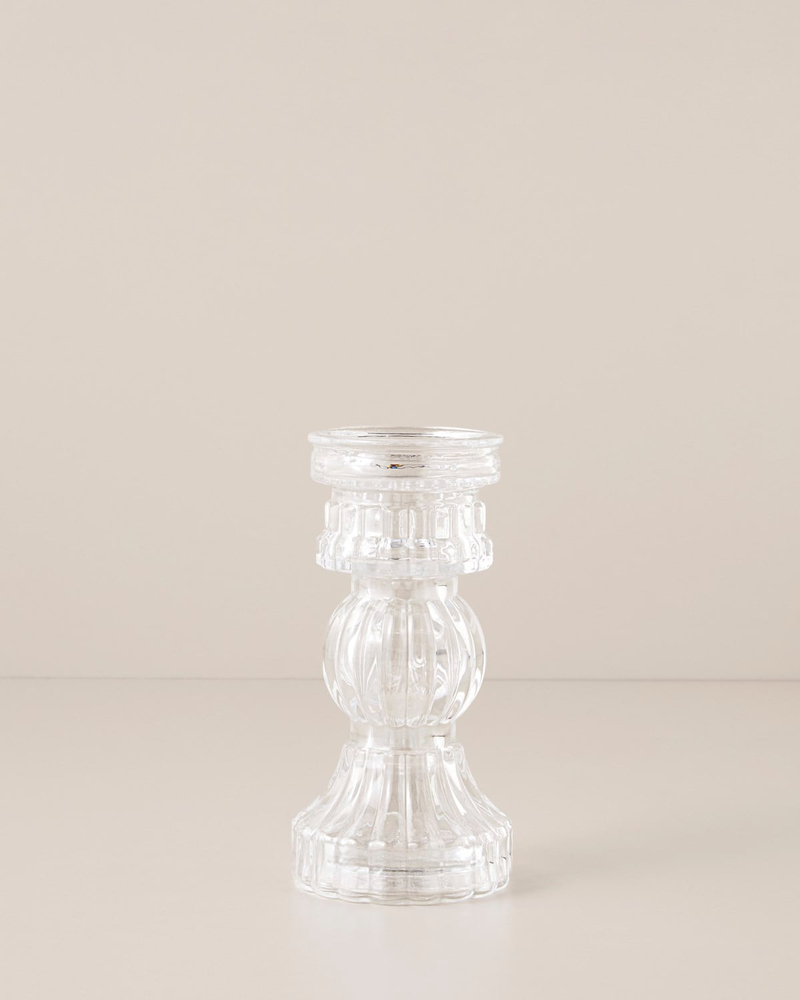 Tulia Cam Vazo-Şamdan 9x19 cm Şeffaf