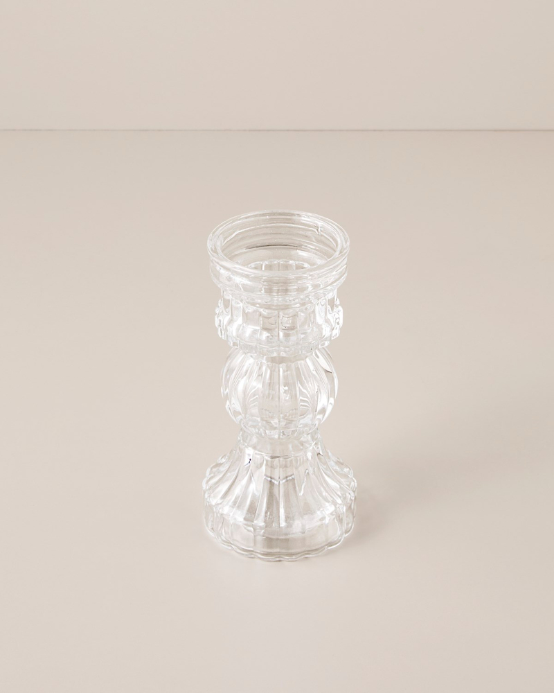 Tulia Cam Vazo-Şamdan 9x19 cm Şeffaf