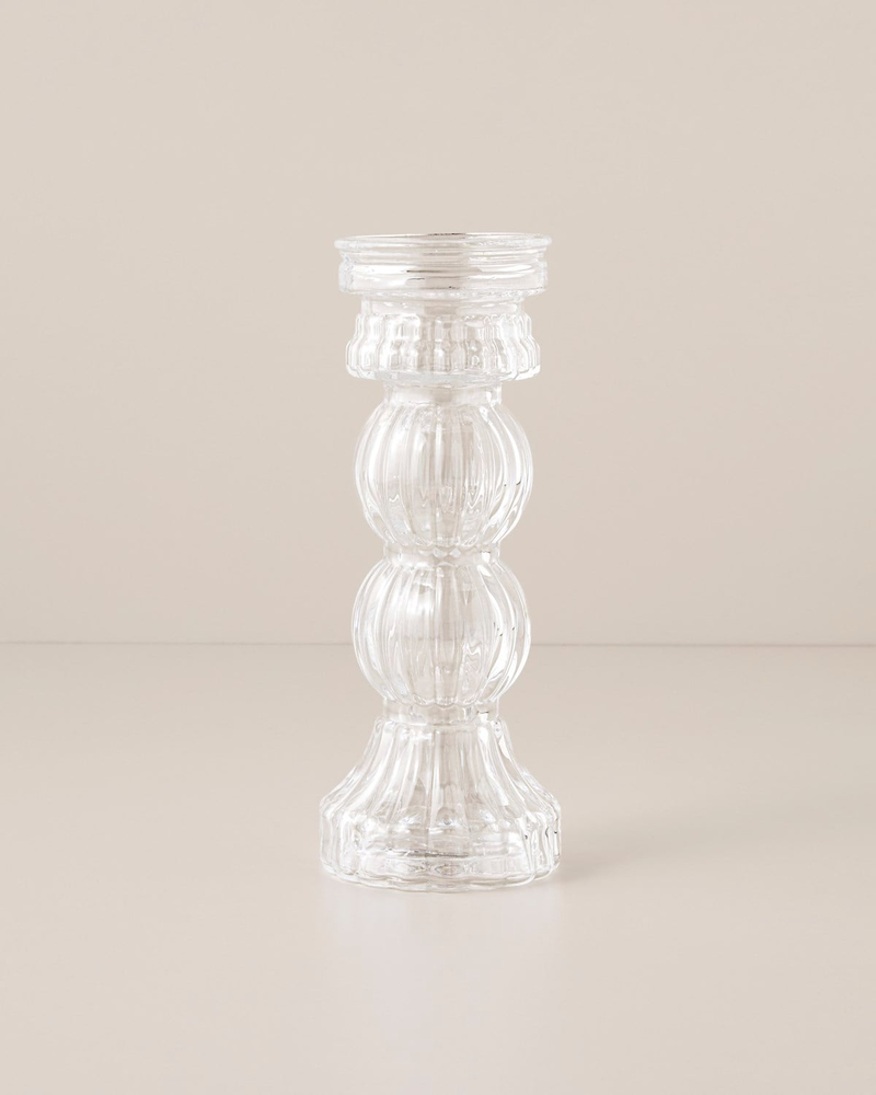 Tulia Cam Vazo-Şamdan 9x23 cm Şeffaf