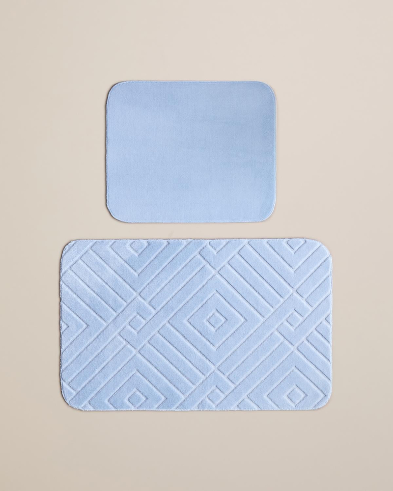 Twillow Banyo Paspası Seti 60x100 cm + 50x60 cm Açık Mavi