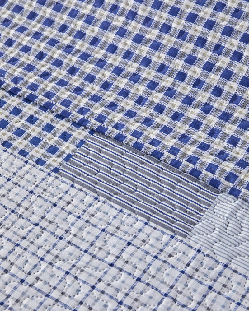 Urban Patchwork Tek Kişilik Çok Amaçlı Örtü 160x220 cm Lacivert